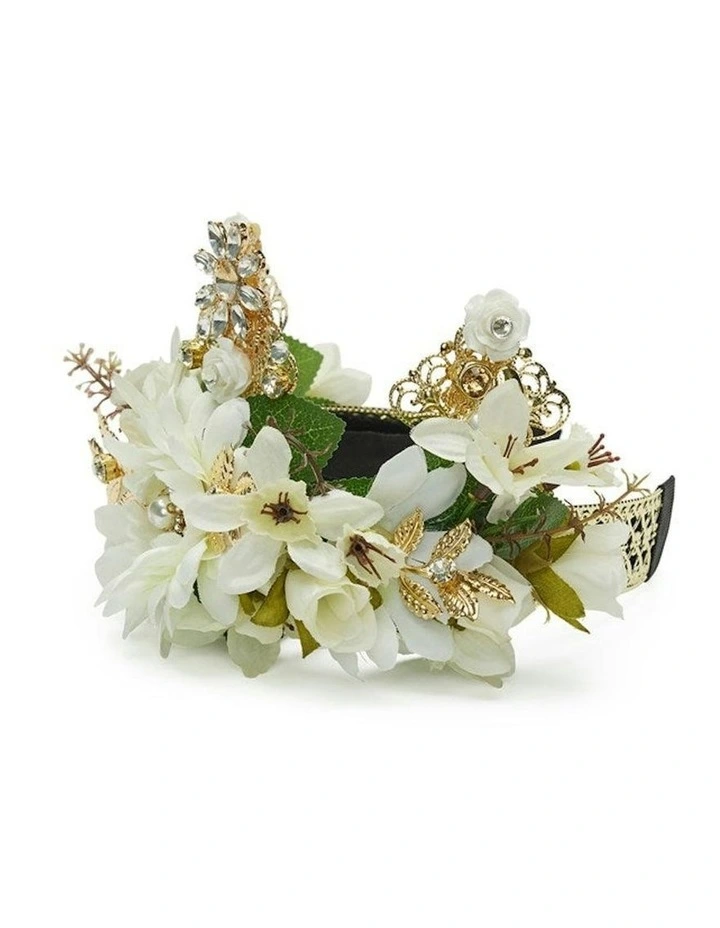 Violet Flower Crown in White image 3