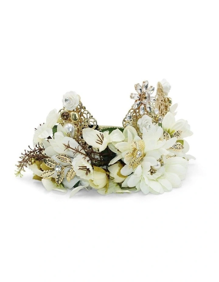 Violet Flower Crown in White image 5