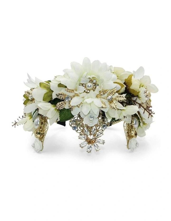Violet Flower Crown in White image 6