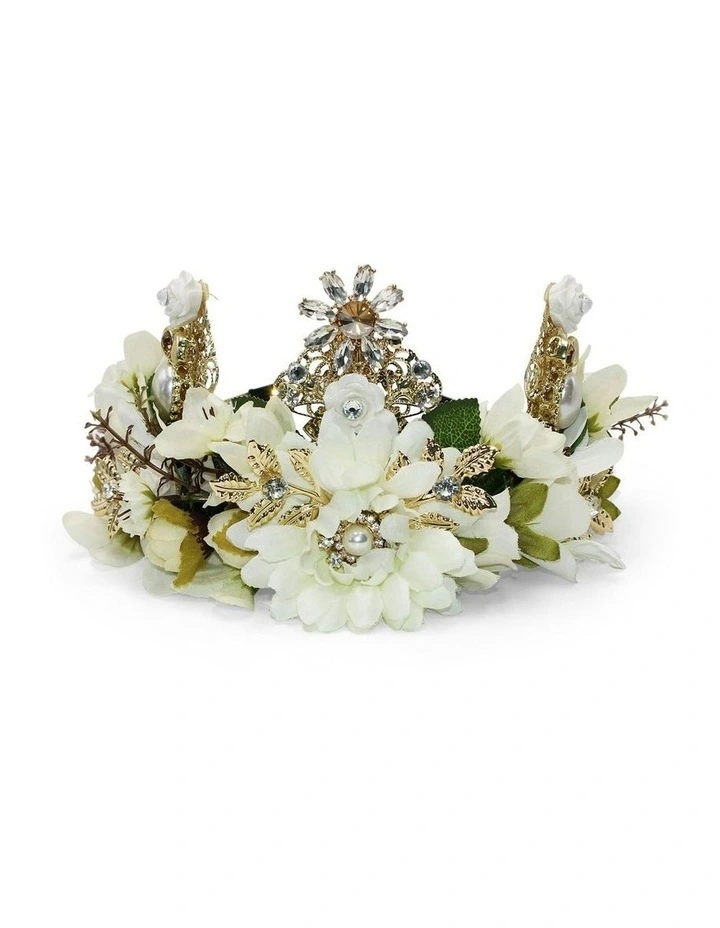 Violet Flower Crown in White image 7