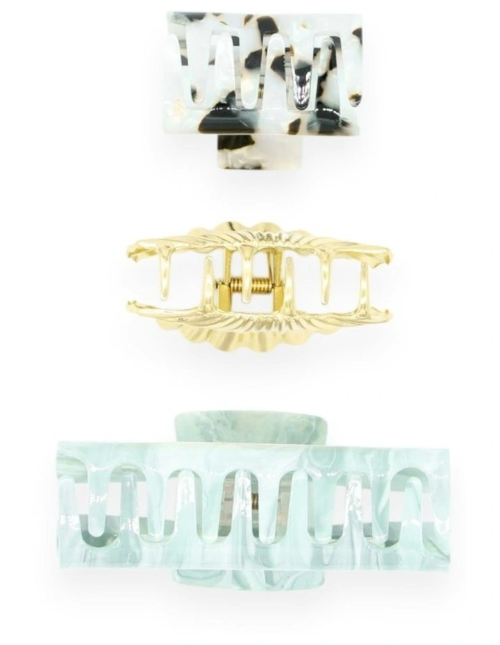 Isha Hair Claw Set in Blue image 5