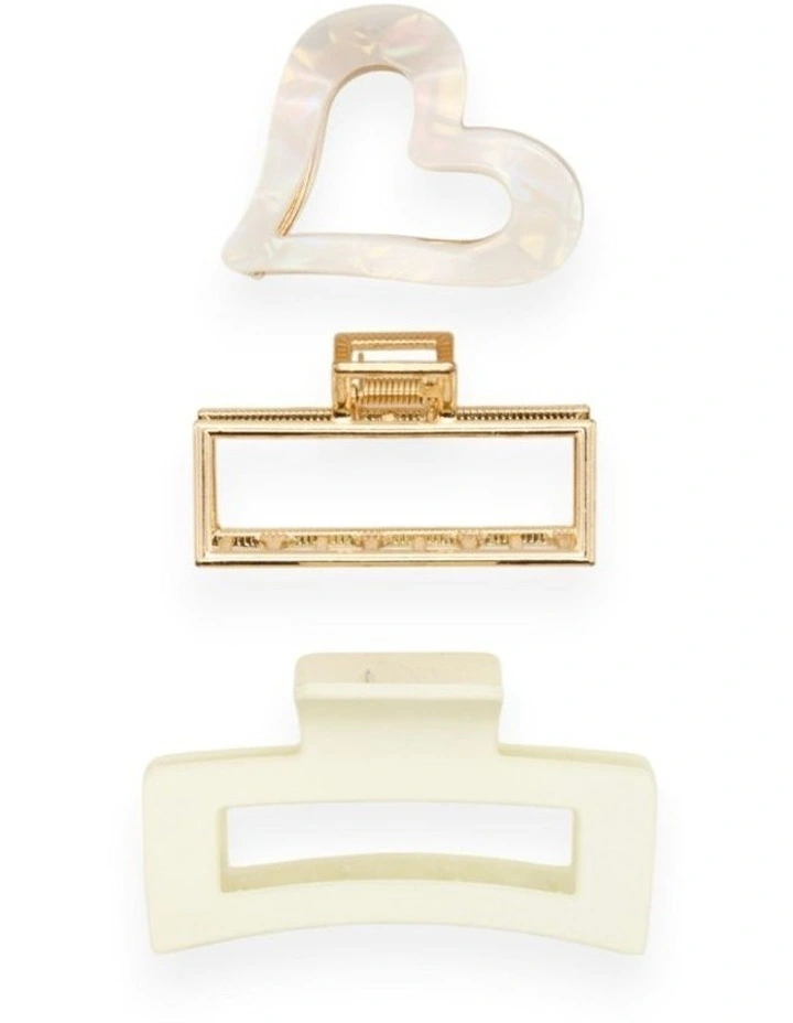 Isha Hair Claw Set in White image 3