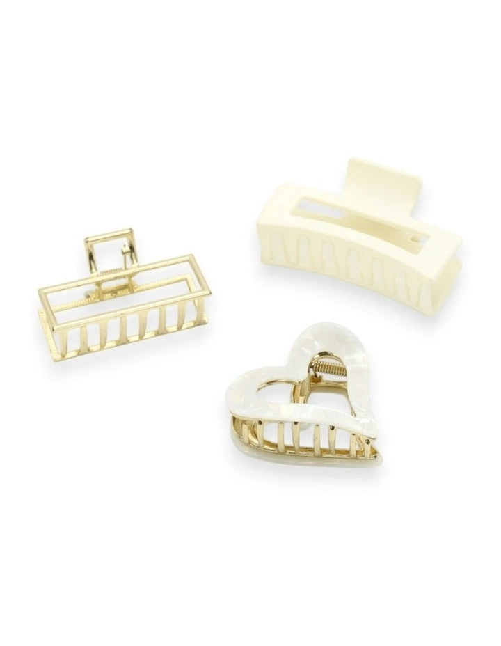 Isha Hair Claw Set in White image 4