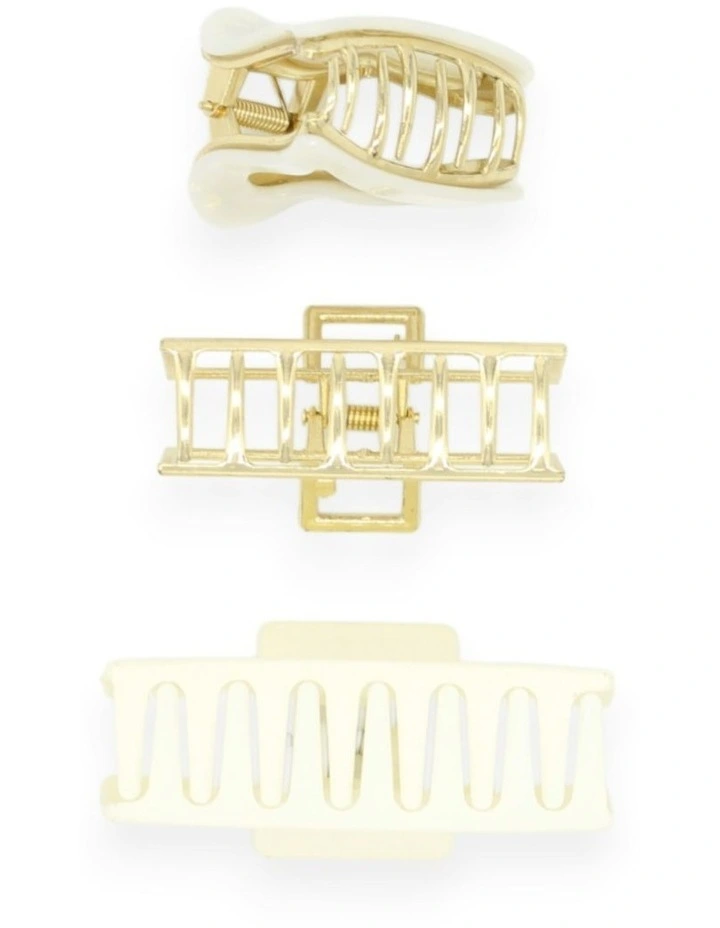 Isha Hair Claw Set in White image 5