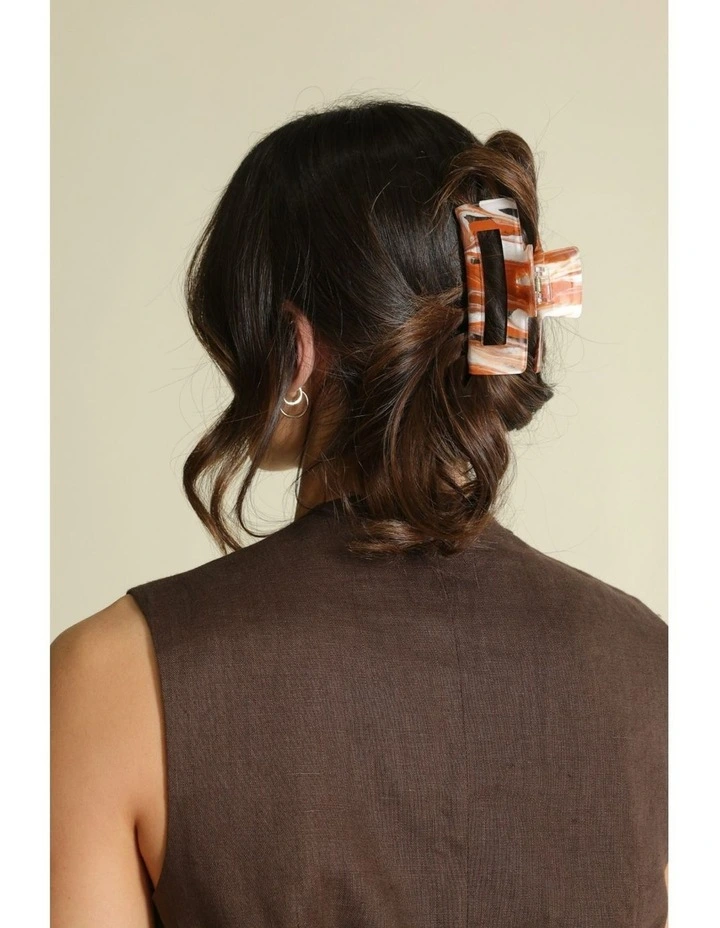 Delphie Hair Claw Set in Orange image 2