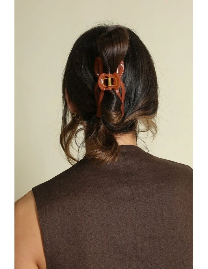 Delphie Hair Claw Set in Orange image 3