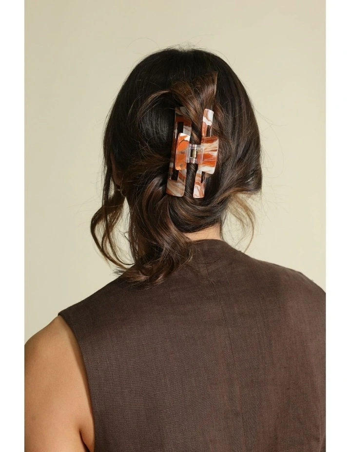 Delphie Hair Claw Set in Orange image 4