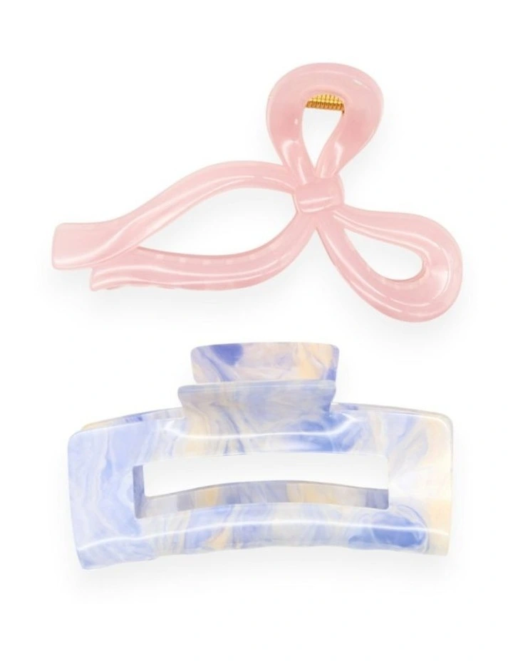 Delphie Hair Claw Set in Pink image 3