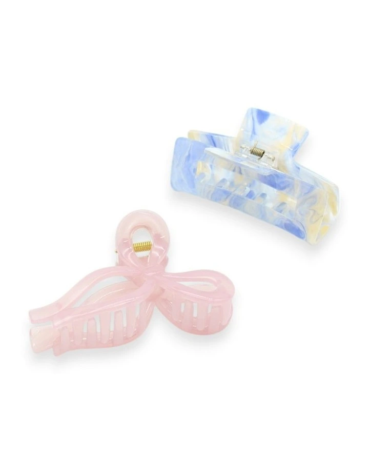 Delphie Hair Claw Set in Pink image 4