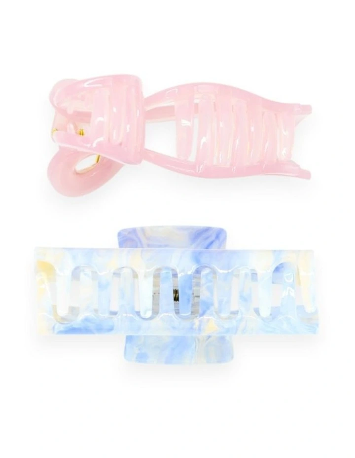 Delphie Hair Claw Set in Pink image 5