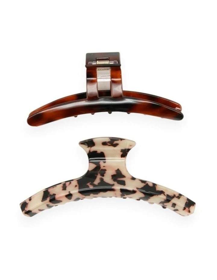 Meghan Hair Claw Set in Brown image 3