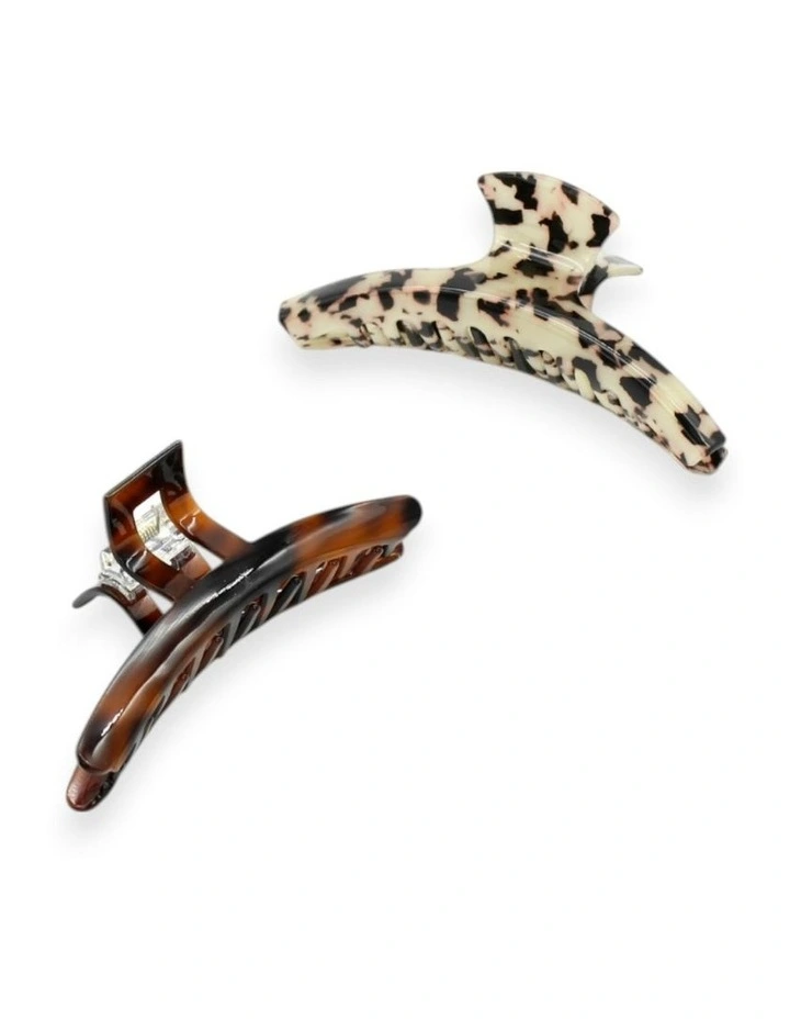 Meghan Hair Claw Set in Brown image 4