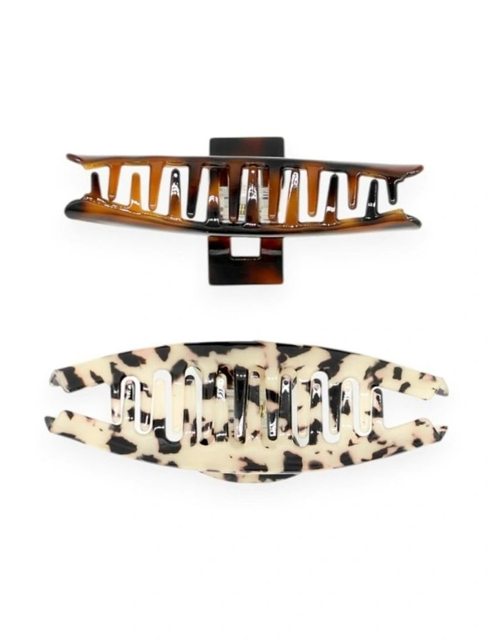 Meghan Hair Claw Set in Brown image 5