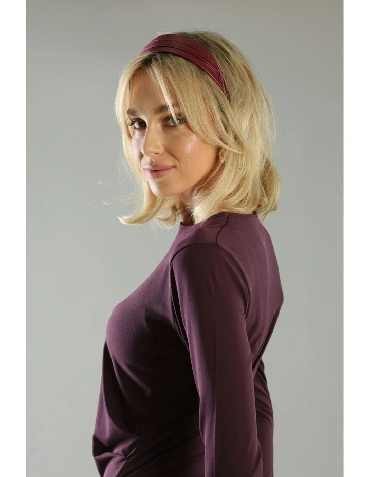 Margot Headband in Burgundy Red image 1