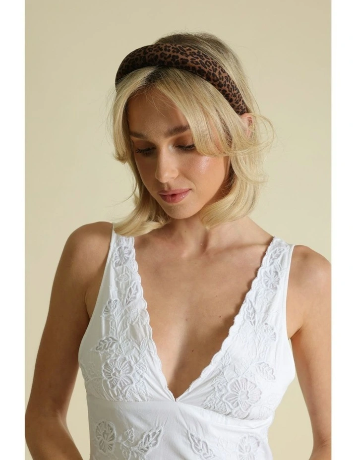 Ryder Leopard Headband in Brown image 1