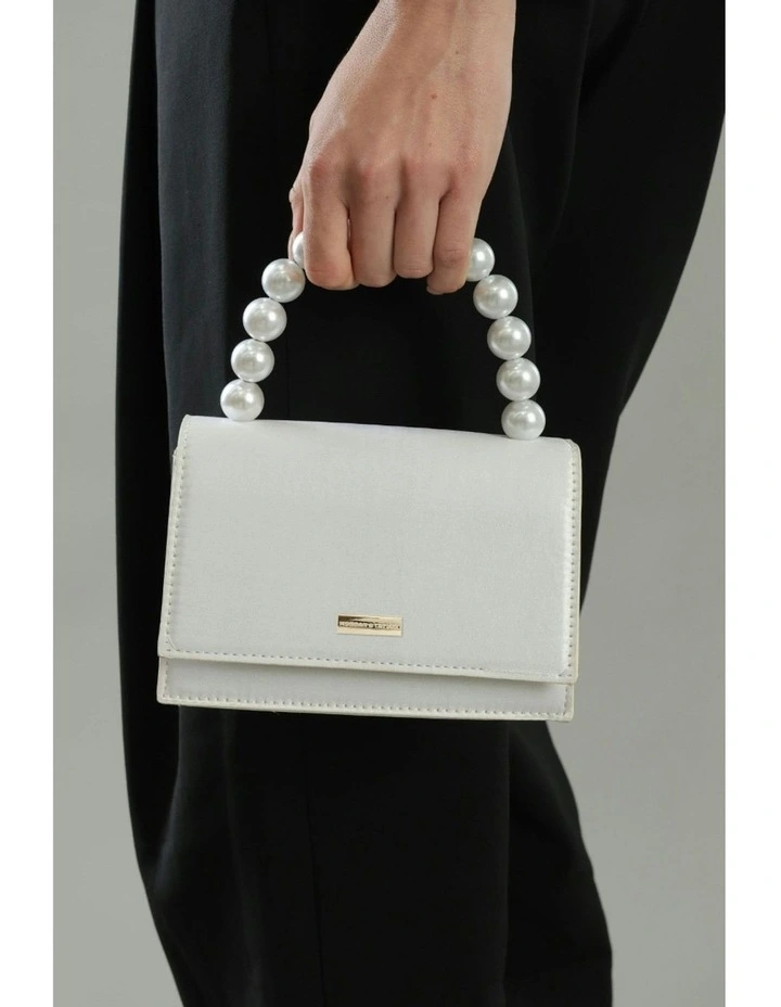 Melanie Top Handle Bag in White image 3