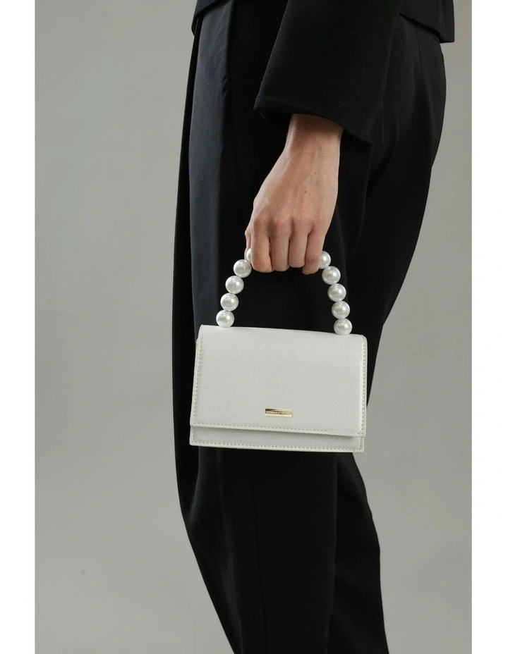 Melanie Top Handle Bag in White image 4