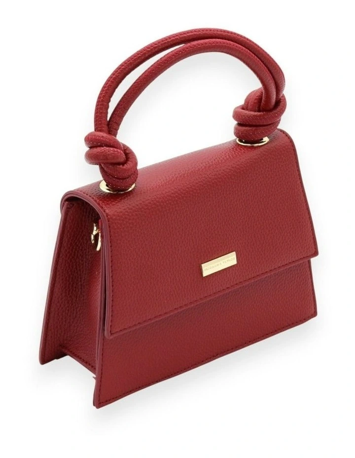 Naomi Top Handle Bag in Burgundy Red image 3