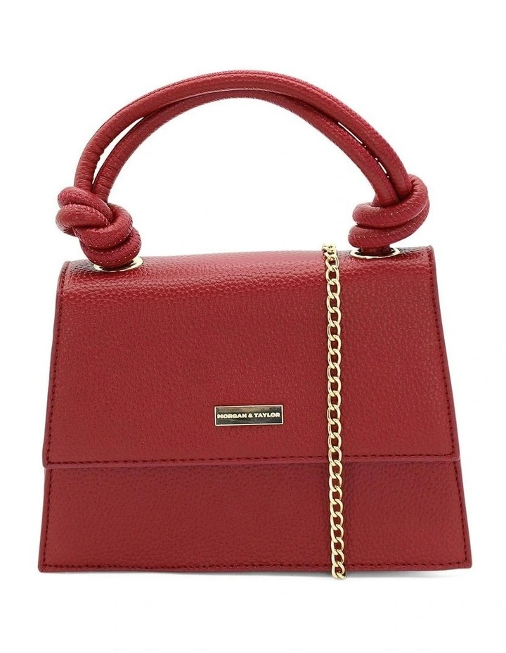 Naomi Top Handle Bag in Burgundy Red image 7