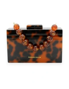 Arya Acrylic Clutch in Brown