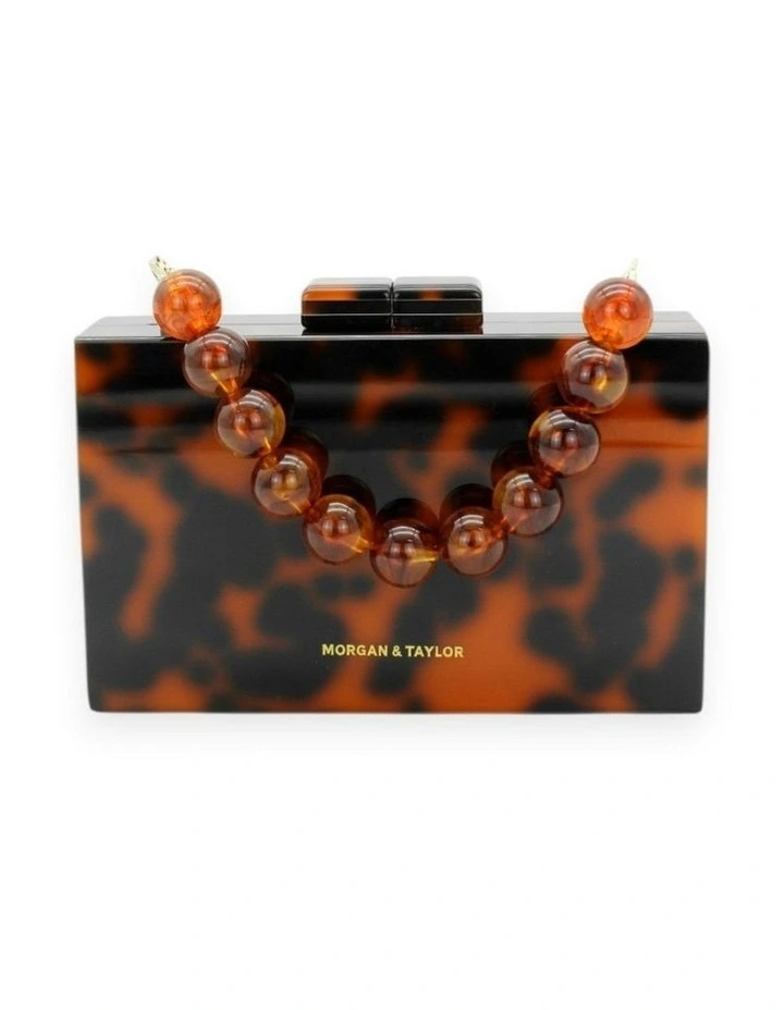 Arya Acrylic Clutch in Brown image 1
