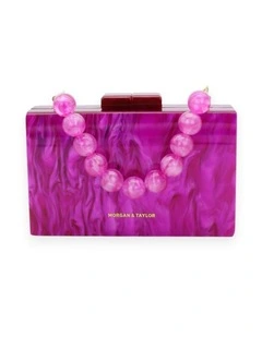 Arya Acrylic Clutch in Hot Pink