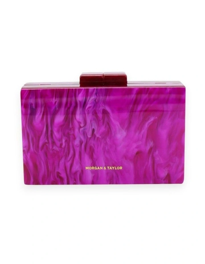Arya Acrylic Clutch in Hot Pink image 2
