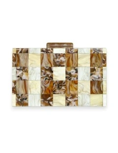 Harper Acrylic Clutch in Brown