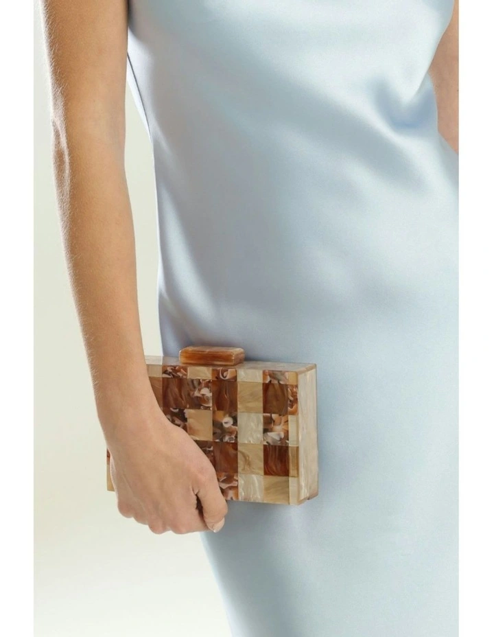 Harper Acrylic Clutch in Brown image 6