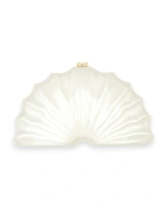 Meri Acrylic Clutch in White