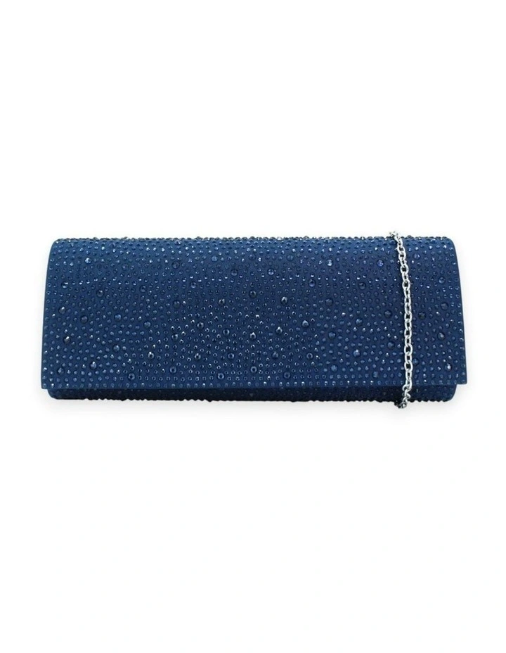 Noelle Diamante Clutch in Navy Blue image 2