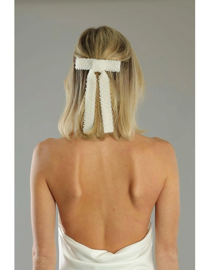 Vanessa Hair Bow in White image 2