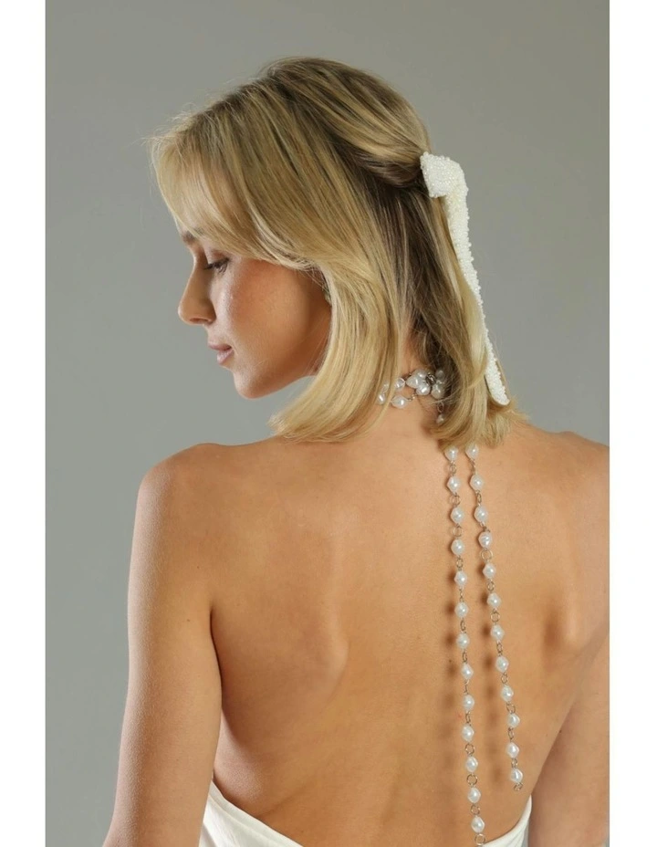 Vanessa Hair Bow in White image 3