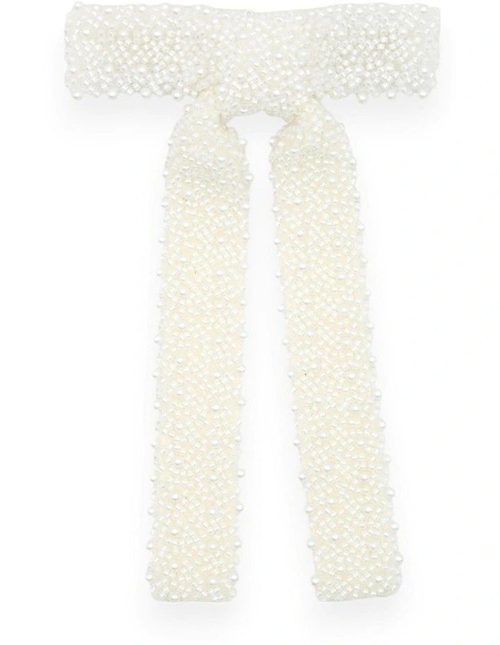 Vanessa Hair Bow in White image 3