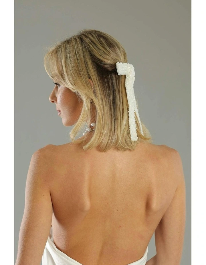 Vanessa Hair Bow in White image 6