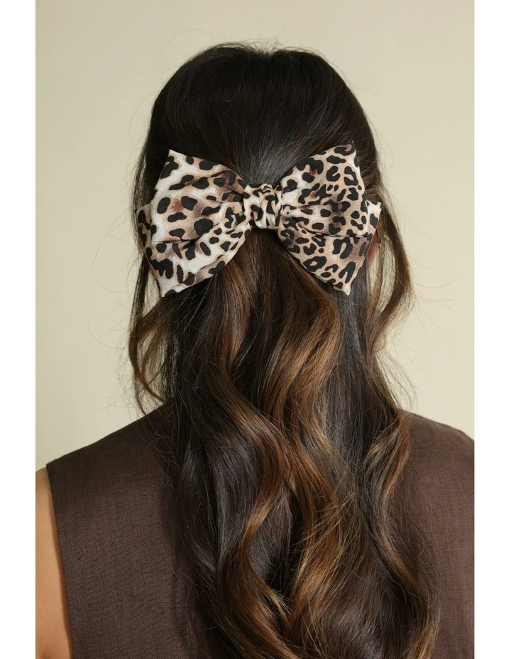 Bliss Hair Bow in Brown image 2