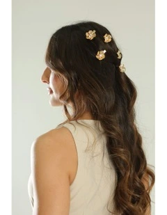 Floret Hair Clip Set in Gold