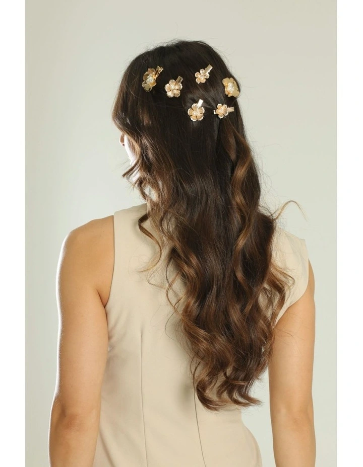Bloom Hair Clip Set in Gold image 1