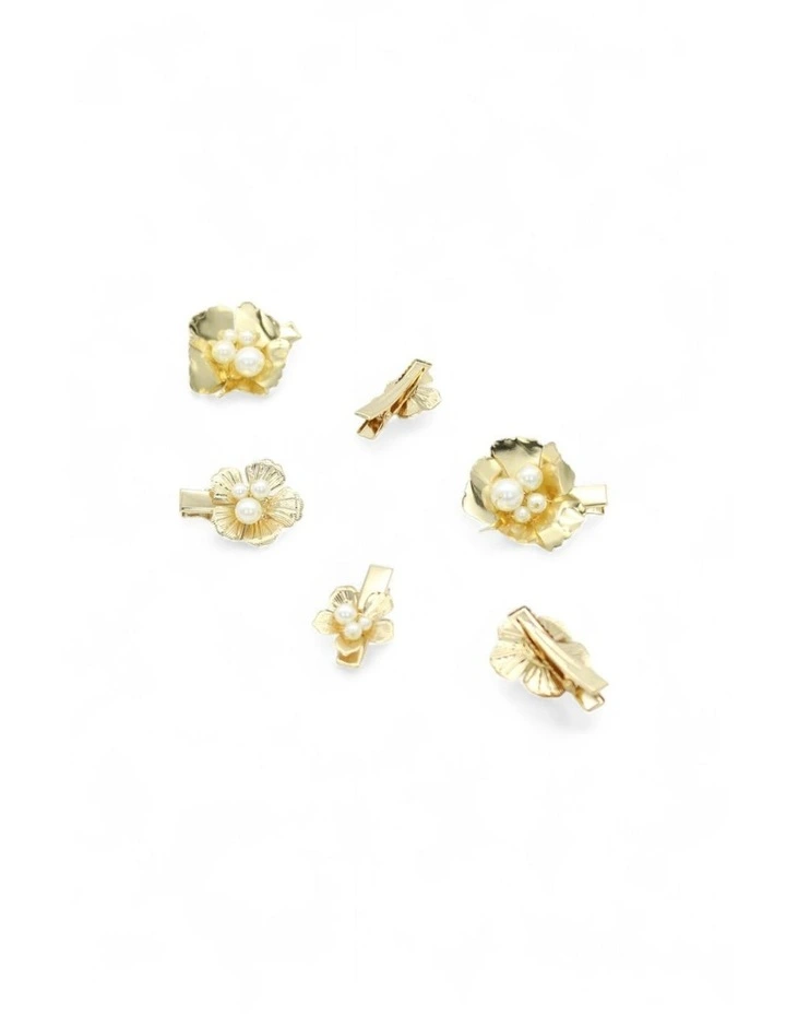 Bloom Hair Clip Set in Gold image 3