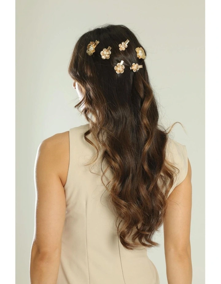 Bloom Hair Clip Set in Gold image 5