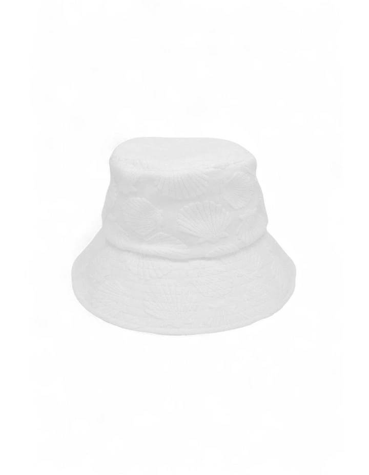 Sora Terry Bucket Hat in White image 3