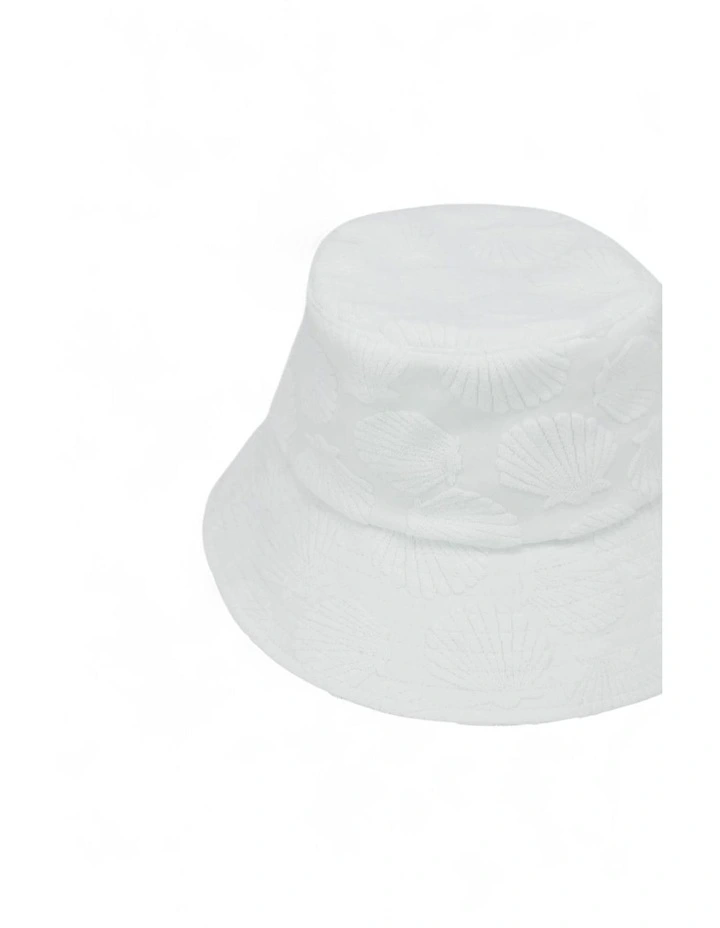 Sora Terry Bucket Hat in White image 4