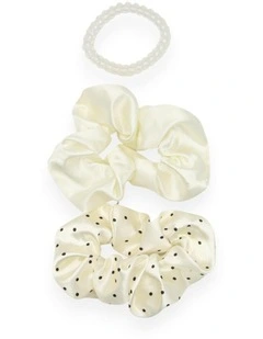 Mara Scrunchie Set in White