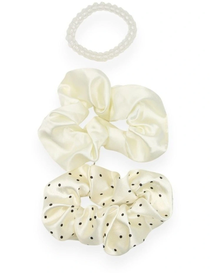 Mara Scrunchie Set in White image 3