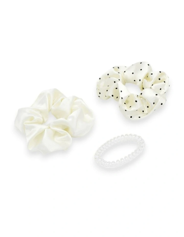 Mara Scrunchie Set in White image 5