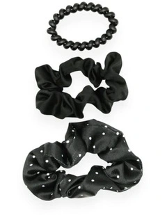 Mara Scrunchie Set in Black