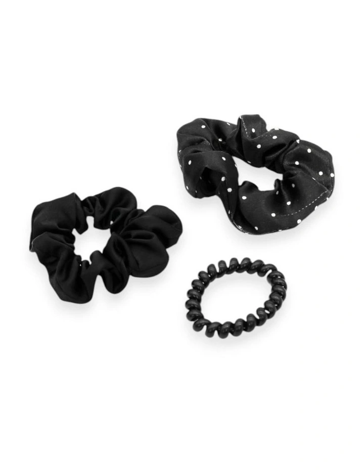 Mara Scrunchie Set in Black image 4