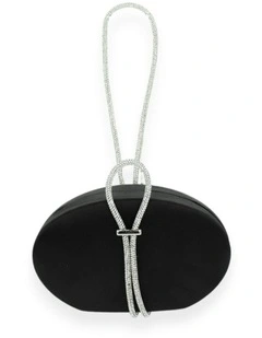 Celeste Satin Clutch in Black