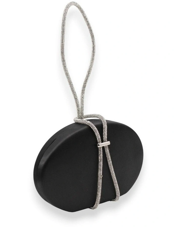 Celeste Satin Clutch in Black image 2