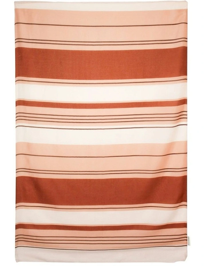Arianna Striped Beach Sarong in Tan Brown image 2